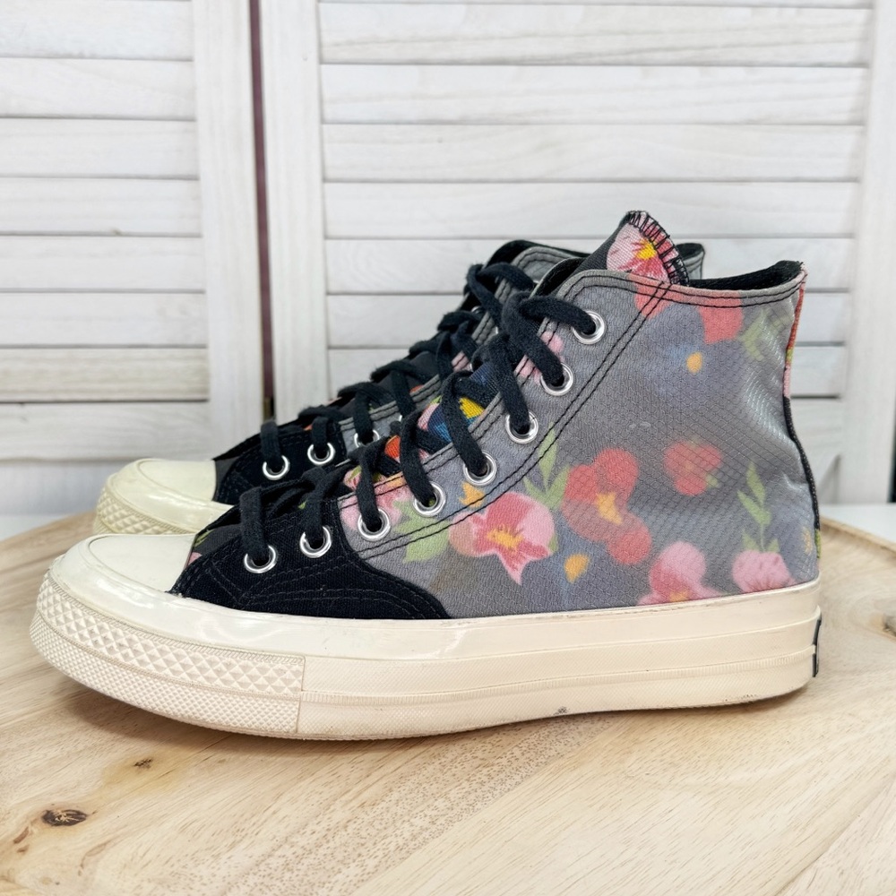 Converse Chuck‎ Taylor 70 High Floral Print Black Sneaker Size 6.5 Men 8.5 Women - Picture 3 of 11